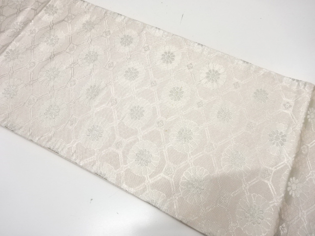 JAPANESE KIMONO / ANTIQUE FUKURO OBI / SILK / SAGANISHIKI / WOVEN FLORAL SHOKKO